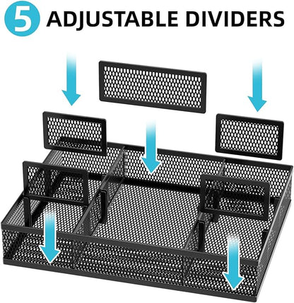 Marbrasse 2 Pack Desk Drawer Organizer, Mesh Drawer Organizer Tray - Image 2