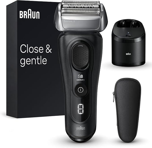 Braun Series 8 8560cc Electric Razor for Men, 4+1 Shaving Elements & Precision Long Hair Trimmer, 5in1 SmartCare Center, Close & Gentle Even on Dense Beards, Wet & Dry Electric Razor, 60min Runtime