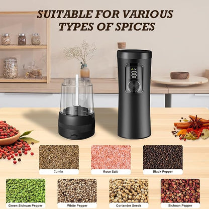 Electric Salt and Pepper Grinder Set, Automatic Refillable Salt and Pepper - Image 7