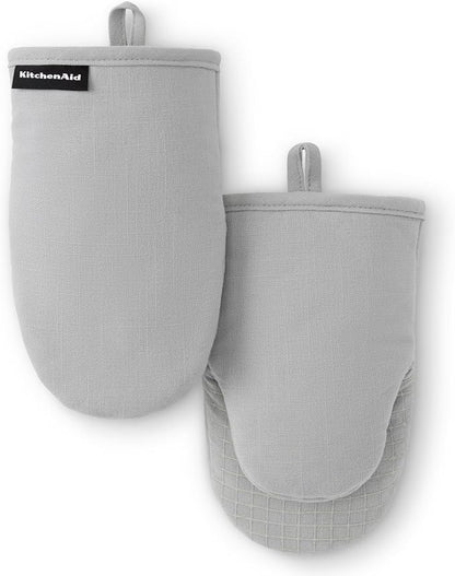 KITCHENAID Gourmet Series Gridlines Mini Oven Mitts 2-Pack Set, Heat Resistant by KitchenAid