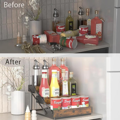 3 Tier Spice Rack Organizer for Cabinet, Foldable Spice Rack for Countertop - Image 4