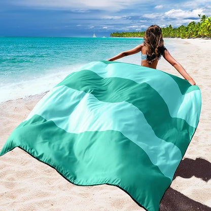 WIWIGO Beach Blanket Waterproof Sandproof Beach Mat 79" X 83"/10'x9'for 2-8 - Image 3