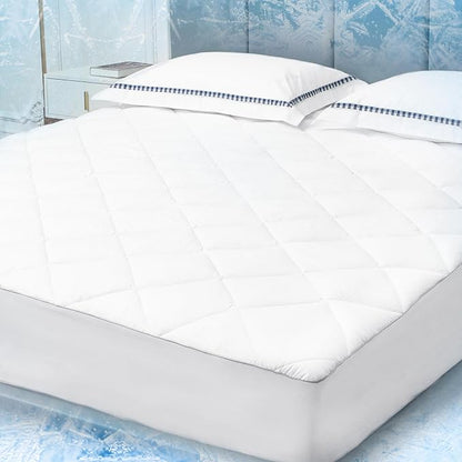 Sunflower Cooling Quilted Queen Mattress Protector, Mattress Pad Queen Chill by SunflowerHometexUS