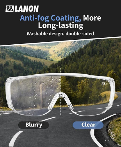 LANON 3 Pack Safety Glasses Over Eyeglasses, ANSI Z87.1 Standard, Anti-Fog & - Image 4