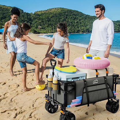 Collapsible Wagon Cart Heavy Duty Foldable, Folding Beach Wagon - Image 7