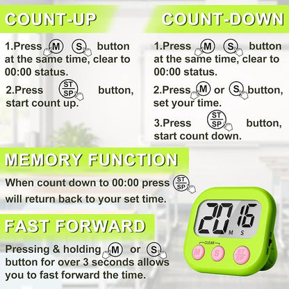 ZILLEEN Classroom Timer for Kids Teachers 12 Pack Digital Tmers - Image 8