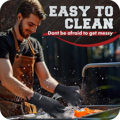KITCHEN PERFECTION S Silicone Smoker Oven Gloves -Extreme Heat Resistant BBQ - Image 7