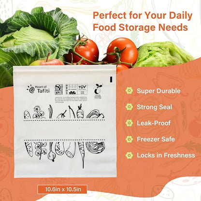 Compostable Food Storage Bags, Large Gallon Resealable Freezer Bags, 10.5 x - Image 2