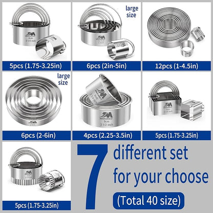 M JNGMEI 4 Pieces Stainless Steel Cookie Cutter Set Biscuit Cutter 2.25inch - Image 5