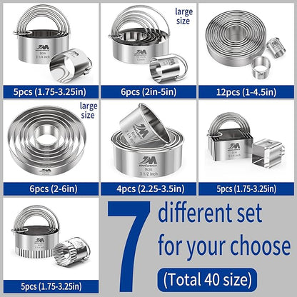 Ripple Biscuit Cutter Set 1.75inch 2inch 2.25inch 2.75inch 3.25inch, Stainless - Image 5