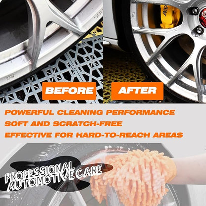 Raeyuan Car Wash Mitt Microfiber 3 Pack Scratch Proof & Lint-Free Wash Mitt - Image 4