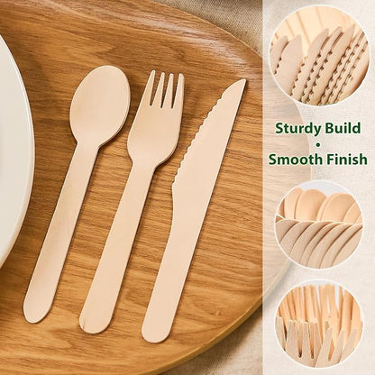 Wooden Forks 300 Pieces | 100% Natural Birch Wood Disposable Forks | - Image 3