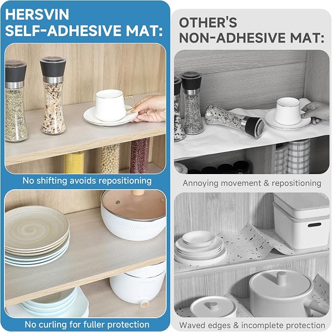 Shelf Liners 10 in x 20 ft Self-Adhesive EVA Drawer Mats, Cupboard Protector - Image 3