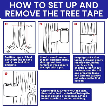 Spotted Lantern Fly Trap for Trees. 3 Sticky Fly Paper Rolls - Image 4