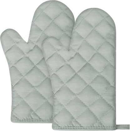 AUAUY Grey Oven Mitts, 1 Pair Kitchen Mittens, 392F Heat Resistant Non-Slip by AUAUY