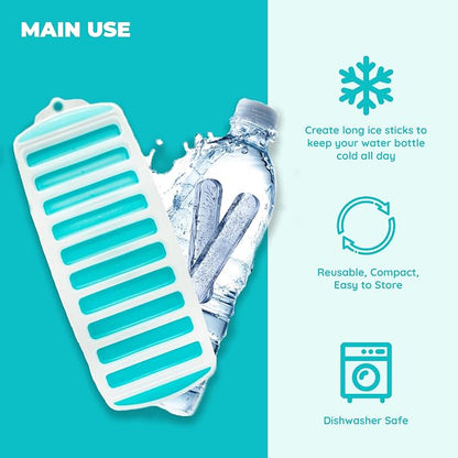 Jacent Resusable Silicone and Plastic Water Bottle Ice Cube Stick Tray - Image 3