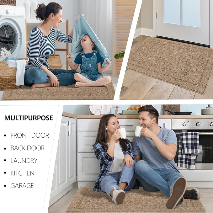 FONEYI Indoor Door Mat 24" x 36", Dirt Trapper Door Mats Non-Slip Entryway Rugs - Image 6