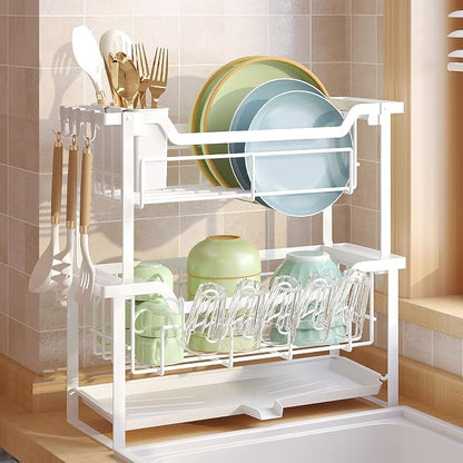 Dish Rack with Drainboard, Organizes Dishes and Bathroom Items by KOSIWU