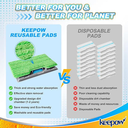 KEEPOW Reusable Mop Pads Refills, Mop Replacement Pads Compatible - Image 3