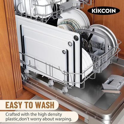 Kikcoin Plastic Cutting Boards for Kitchen, 3-Piece Large Cutting Board Set - Image 6