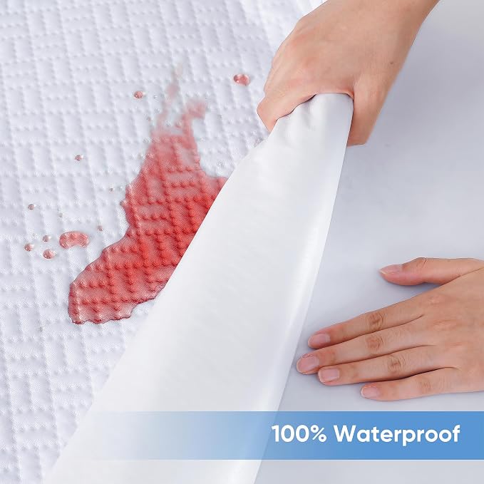 Cooling Waterproof Mattress Protector Full Size, Mattress Cover 3D Air Fabric - Image 2