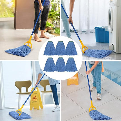 Matthew Cleaning 16oz 6Pack Cotton Floor Mop, Cotton Looped-Open String Heavy - Image 5