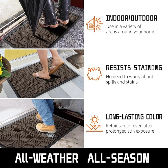 Yimobra Door Mat, Outdoor Indoor Entrance Welcome Mat, Heavy Entry Front Door - Image 6