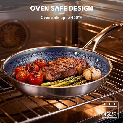 Ammeloo Hybrid Tri-Ply Stainless Steel Frying Pan Set, Non Stick Frying Pans - Image 8