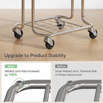 Laundry Basket with Wheels 150L/40Gal, Rolling Laundry Hamper with Steel Fram and Removable Washing Bag,Laundry Sorter Cart for Laundry Room,Hotel,Dorm,