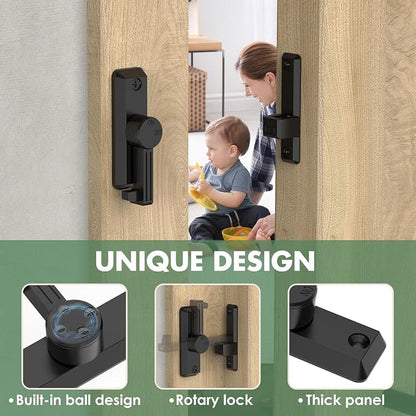Barn Door Lock Latch, 90/180 Degree Flip Sliding Door Latch - Image 5