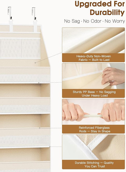 Criusia 2 Pack Over the Door Organizer, 6-Shelf Closet Hanging Storage - Image 4