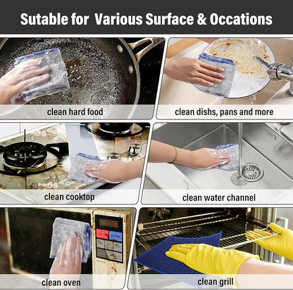 Dish Rags for Washing Dishes 8 Pack Multipurpose Wire Miracle Cleaning Coths - Image 5