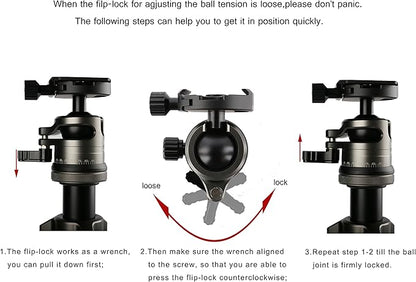 BONFOTO Portable Aluminum Alloy B674A Lightweight Camera Travel Tripod Monopod with Ball Head for DSLR (Bronze Grey)