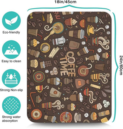 Coffee Bar Mat Accessories for Countertop Super Absorbent Anti-Slip Silicone - Image 5