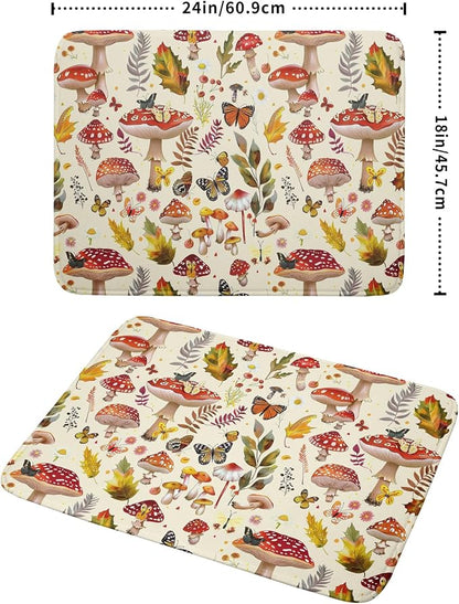 Magic Mushroom Dish Drying Mats Botanical Decorative Absorbent Drying Pad - Image 2