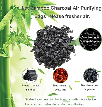 Charcoal Air Purifying Bags 12 Pack×100g Bamboo Charcoal Bags Odor Absorber - Image 5