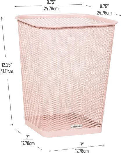 Mind Reader Mesh Trash Can, Square Wastebasket - Image 3
