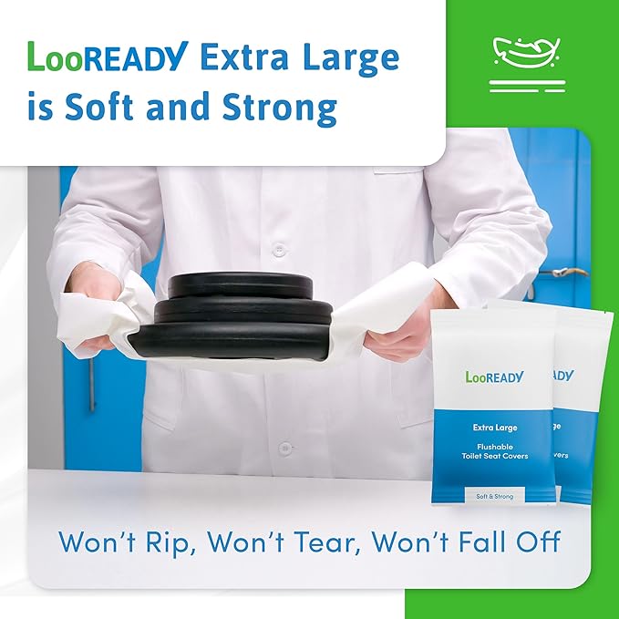 Individually Wrapped Toilet Seat Covers Disposable Flushable - Deluxe Premium Quality Travel Essential - Extra Thick and Large - Sample Size 5 pack