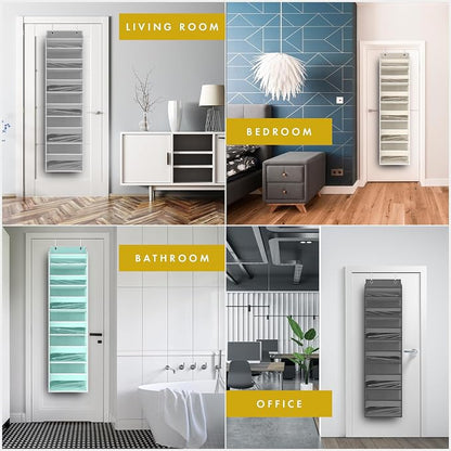 HOMELUX THEORY 1PC Heavy Duty Over the Door Organizer 55x14x6.7, 6 Large Front - Image 6