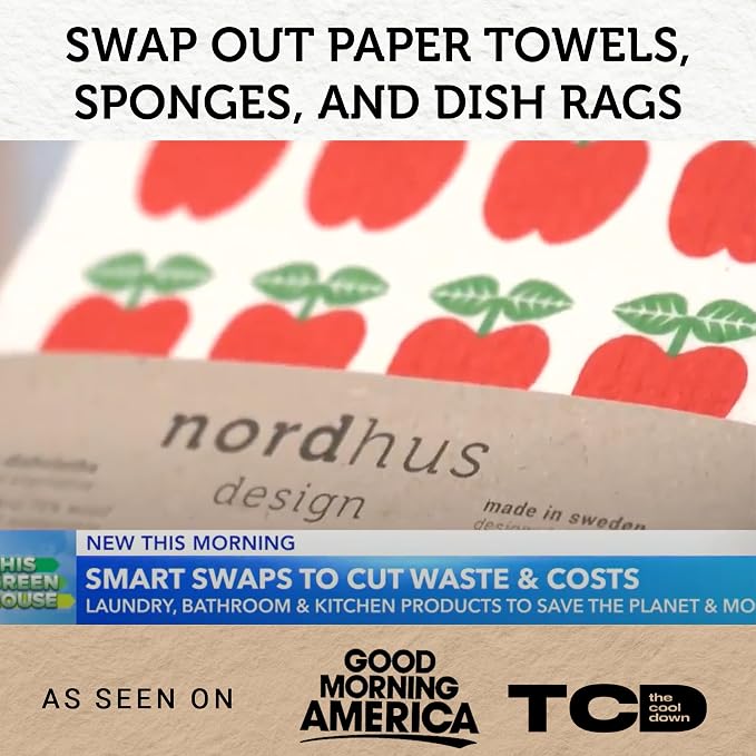 Nordhus Design Swedish Dishcloths, Washable Cellulose Cotton Kitchen Cloths - Image 6