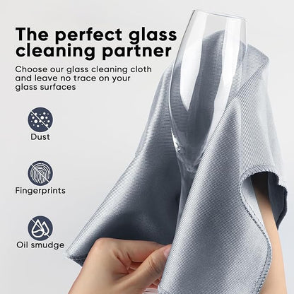HOMEXCEL Microfiber Glass Cleaning Cloth 12 PK, Lint Free Streak Free, Reusable - Image 3