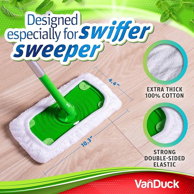 VanDuck Reusable 100% Cotton Mop Pads Compatible - Image 3