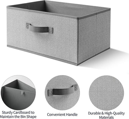Storage Baskets, 15.7 Inch Woven Fabric Bins, Storage Cubes - Image 6