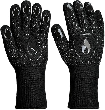 BBQ & Grill Gloves, Oven Gloves, 1472°F Silicone Oven Mitts Heat Resistant by IGNISGUARD