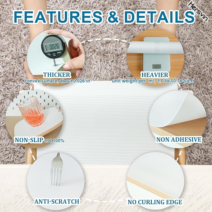 Shelf Liners 24 in x 20 ft EVA Drawer Mats, Non-Adhesive Cupboard Protector - Image 2