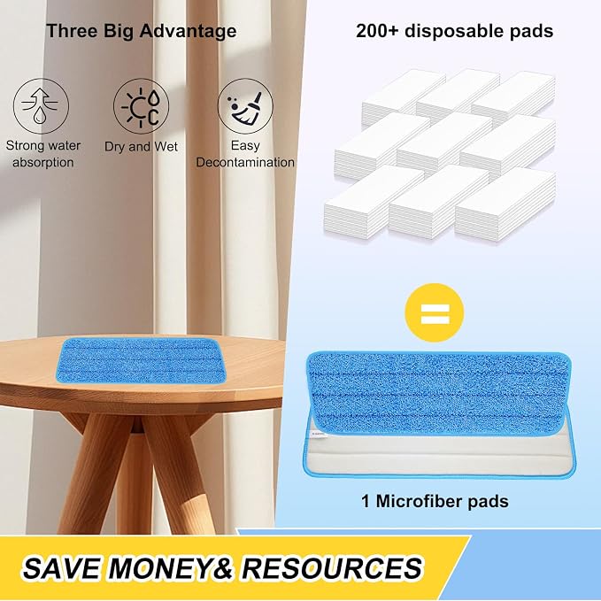 16.5 Inch Reusable Mop Pads Microfiber Spray Mop Replacement Heads - Image 7