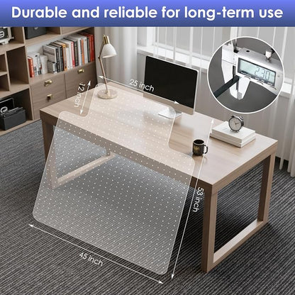 Kuyal Office Chair Mat for Carpet, 2 Pack 45x53 Clear Heavy Duty Computer Chair - Image 2