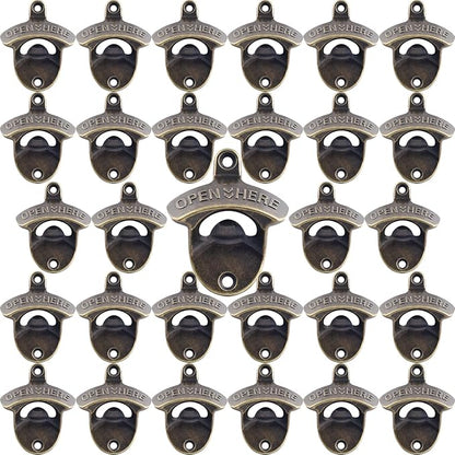 30 PCS Old Fashioned Beer Bottle Opener Wall Mounted Bulk, Antique Bronze Beer by Wallmountedbottleopener