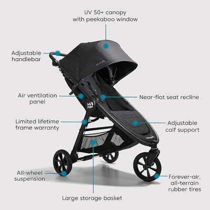 Baby Jogger City Mini GT2 All-Terrain Travel System Includes City GO 2 Infant Car Seat Opulent Black