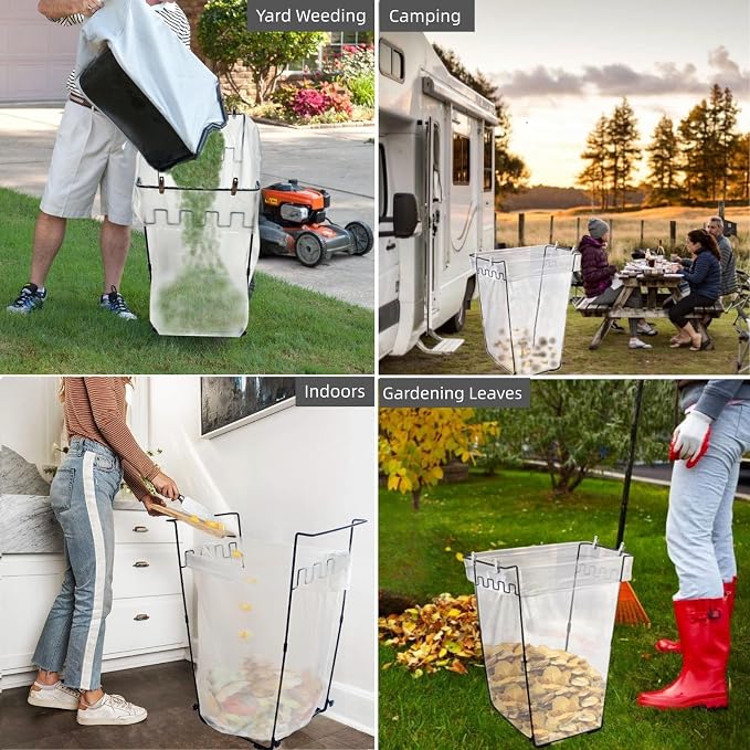 Trash Bag Holder Stand 45 Gallon Outdoor Leaf Bag Stand - Image 7